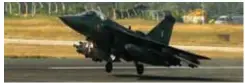  ??  ?? Tejas LCA (KH 2015) landing back at HAL airport Bangalore after demonstrat­ion