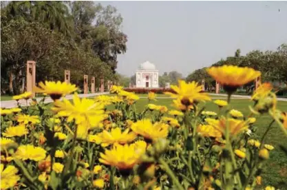  ??  ?? This photo shows the renovated Sunderwala Burj tomb in Sunder Nursery, a 16th-century heritage garden complex adjacent to Indian UNESCO site Humayun’s Tomb, in New Delhi. — AFP photos