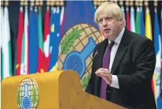  ?? AFP ?? UK Foreign Secretary Boris Johnson told OPCW member states chemical weapons had ‘no place in the 21st century’