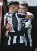  ?? ?? Jay Henderson celebrates after scoring the opener for St Mirren