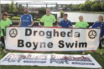  ??  ?? Members of Drogheda Triathalon Club ready for the big swim