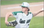  ?? DOUG DURAN — BAY AREA NEWS GROUP, FILE ?? De La Salle star Kyle Harrison, shown pitching against Monte Vista in 2019, signed with the Giants on Thursday.