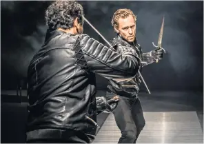  ??  ?? Cutting edge: Tom Hiddleston gives a self-assured portrayal of Hamlet as proactive, masculine and sane