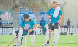  ?? CRICKET.COM.AU/TWITTER ?? ▪ Australia players hit the nets in Dubai two weeks ahead of the Tests vs Pakistan.