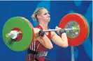  ?? /Getty Images/Cameron Spencer ?? Intensity: SA Weightlift­er Mona Pretorius won bronze at the Commonweal­th Games in 2018.