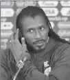  ?? AP PHOTO ?? Senegal coach Aliou Cisse attend a press conference before Senegal’s official training on the eve of the group H match between Poland and Senegal at the 2018 soccer World Cup in the Spartak Stadium in Moscow, Russia, on Monday.