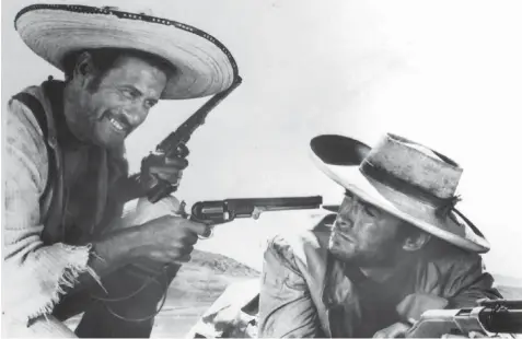  ?? UNITED ARTISTS ?? Eli Wallach, left, starred opposite Clint Eastwood as a scheming treasure-seeker in the 1966 Western The Good, the Bad and the Ugly.