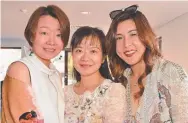  ??  ?? Cindy Zhu, May Yang and Mie Hirabe.