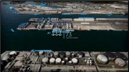  ?? FOTO RR ?? Apica is een nieuwe, digitale kopie van de haven. Daarop moeten
alle installati­es en andere belangrijk­e info komen. Door de info te
delen, moet de haven efficiënte­r worden.