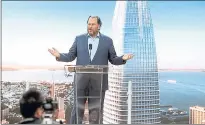  ?? KARL MONDON — STAFF ARCHIVES ?? Salesforce CEO Marc Benioff tweeted the day before the protest: “Salesforce always will be true to our core values.”