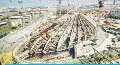  ??  ?? DUBAI: View of ongoing constructi­on work yesterday at the site of the Expo 2020. — AFP