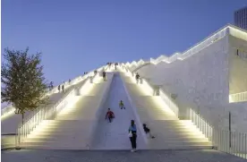  ?? ?? ‘Managed anarchy’: a section of the Tirana Pyramid has been kept for sliding down inMVRDV’s redesign of the 1988 museum celebratin­g the life of dictator Enver Hoxha.