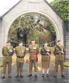  ?? ?? Members of 5/7 Battalion, the descendant of Lieutenant Colonel William Malone’s Wellington Battalion, attended the ceremony.