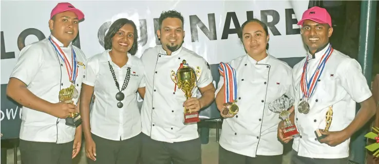  ?? Photo: Waisea Nasokia ?? Team Tanoa Waterfront Hotel scoops the overall winner at Tanoa Skylodge Hotel in Nadi on October 6, 2017.