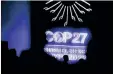  ?? ?? A VIEW OF a logo of the COP27 climate summit in Sharm el-Sheikh, Egypt. | REUTERS