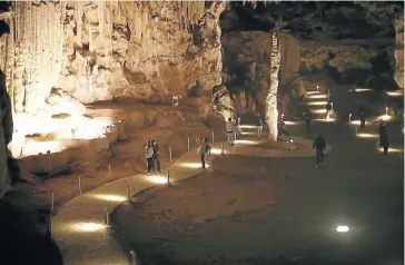  ??  ?? STILL A DRAWCARD: Visitors at the famed Cango Caves in Oudtshoorn this week