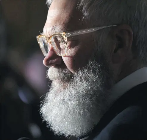  ?? ANDREW CABALLERO- REYNOLDS / AFP / GETTY IMAGES ?? David Letterman was honoured with the Mark Twain Prize for Humor on Sunday. When Letterman launched Late Night in 1982, he was considered unique in that he chose the best comics to appear — regardless of gender.