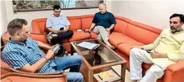  ?? PIC/PTI ?? Delhi ministers Sateyndar Jain and Manish Sisodia have been sitting on hunger strike at the LG office