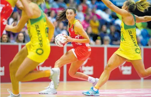  ?? Picture / Getty Images ?? England’s Beth Cobden looks for support against Australia in London yesterday.