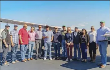  ?? COURTESY PHOTO ?? Officials from Imperial Irrigation District and Imperial County took to the sky Friday to gain an overview of the Salton Sea’s condition and current efforts to address it.