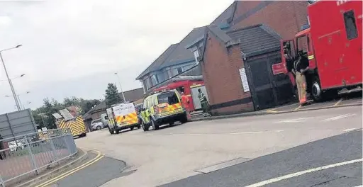 ??  ?? ●●Reader Clare Bridge took this photo of Stepping Hill being evacuated after an unknown substance brought in by a patient caused staff to feel ill