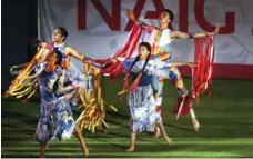  ?? RICHARD LAUTENS/TORONTO STAR ?? Dancers perform at the North American Indigenous Games on Sunday.