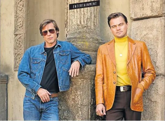  ?? Picture: Gennady Avramenko/Getty Images ?? Brad Pitt, left, and Leonardo DiCaprio in ’Once Upon a Time in Hollywood’. Below, Quentin Tarantino.