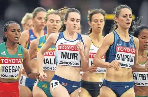  ??  ?? Laura Muir during her heat last night.