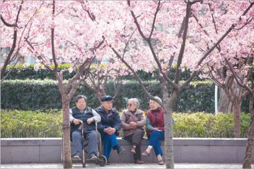  ?? PROVIDED TO CHINA DAILY ?? Official statistics showed that the number of Shanghai residents aged 60 or older hit 4.58 million as of the end of last year, accounting for more than 31 percent of the city’s registered population.