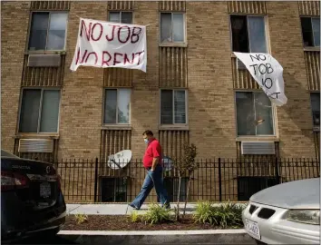  ?? AP PHOTO — ANDREW HARNIK ?? Bay Area counties and cities are slowly rolling out programs to distribute nearly $500million in federal rental assistance in April. Much of the relief is aimed at low income tenants, struggling with job losses during the COVID-19 pandemic.