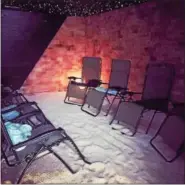  ?? PHOTO COURTESY OF HIMALAYAN SALT & WELLNESS CAVE ?? Himalayan salt bricks line the walls of the salt cave at Himalayan Salt & Wellness Cave in Lower Pottsgrove. The new business new business is the first of its kind for the area and offers salt therapy, reflexolog­y, yoga and Reiki.