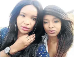  ?? /FACEBOOK ?? Bosom friends Bongeka Phungula and Popi Qwabe were found murdered in Soweto last year.