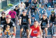  ?? CORTESíA ?? Ciclistas unidos a la iniciativa de la Hora del Planeta.