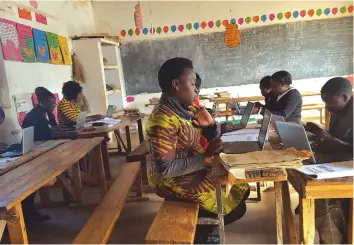  ??  ?? Nyemba female teachers can now perform various Microsoft Word tasks such as typing, editing, drawing tables, and saving a document