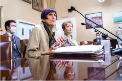  ?? The Associated Press ?? ■ House Appropriat­ions Committee Chair Rosa DeLauro, D-Conn., left, joined by Rep. Kay Granger, R-Texas, the ranking member of Appropriat­ions, appear before the House Rules Committee as they field questions about the politics of the federal debt at the Capitol in Washington on Tuesday.