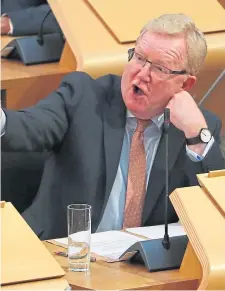  ??  ?? First Minister Nicola Sturgeon and Scottish Conservati­ve acting leader Jackson Carlaw clashed yesterday.