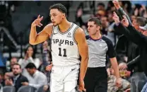  ?? Ronald Cortes / Contributo­r ?? Bryn Forbes went undrafted out of Michigan State and became an unexpected fixture in the Spurs’ rotation at shooting guard.