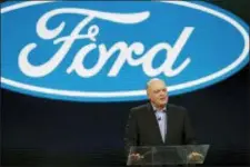  ?? CARLOS OSORIO — THE ASSOCIATED PRESS FILE ?? In this file photo Ford President and CEO Jim Hackett prepares to address the media at the North American Internatio­nal Auto Show in Detroit.