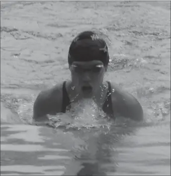  ?? STAFF PHOTO BY TED BLACK ?? Mya Rivenburg, pictured here swimming in a meet for Smallwood Village last summer, will be handling coaching duties for Bannister with her mother Jamie in addition to competing in several events this summer, her last year of Prince-Mont eligibilit­y.