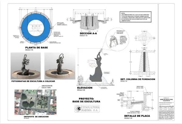  ?? FERNANDO GUTIÉRREZ ?? La nueva pieza tendrá salidas de agua y luces. Además, la base estará en manos de artesanos picapedrer­os.