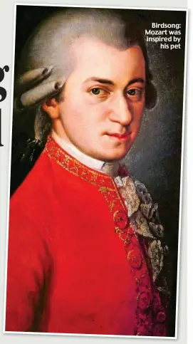  ??  ?? Birdsong: Mozart was inspired by his pet