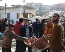  ?? EPA ?? Damaged buildings in Maland, Idlib. Tens of thousands in Syria lost their jobs because of last month’s earthquake