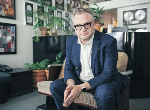  ?? GALIT RODAN/THE CANADIAN PRESS ?? Singer-songwriter Steven Page has been working on a play about two musicians whose paths veer off in different directions.