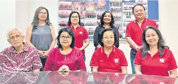  ?? ?? (Seated from left) Abdul Gani Fadzil (vice president), Datuk Eva Susau (president), Melinda Lo (honorary secretary), Dorin Thomas Stuel (honorary treasurer). Standing (from left): Angela Kok (Assistant honorary secretary), Penny Paul Gilong (committee), Saroja Palaniappa­n (committee), Benedict Majin (committee).