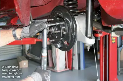  ??  ?? A 3/8in drive torque wrench used to tighten retaining nuts.