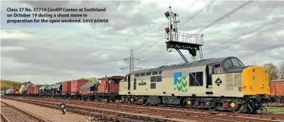  ?? DAVE BOWER ?? Class 37 No. 37714 Cardiff Canton at Swithland on October 19 during a shunt move in preparatio­n for the open weekend.