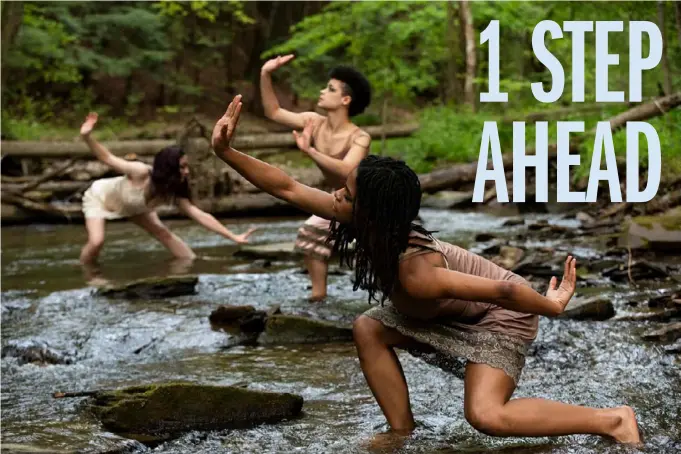  ?? Kitoko Chargois/Shana Simmons Dance ?? Dancers with Shana Simmons Dance perform on location in “Living Landscapes: An Environmen­tal Dance Film Installati­on,” which will premiere at an art gallery later this year.