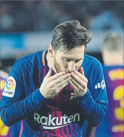  ?? FOTO: JOAN LANUZA ?? Leo Messi volvió a ser crucial para el Barça marcando el gol que avanzaba al Barça en la segunda parte