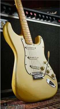  ?? ?? 1
1. This 1974 Strat, shot at World Guitars in Stonehouse, bears all the small spec changes associated with Fender’s svelte doublecut in that year