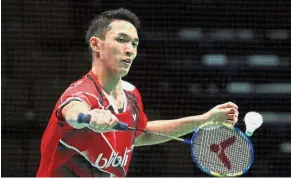  ??  ?? Not required to play:
Jonatan Christie, the KL SEA Games singles champion, was not fielded by Indonesia in their 5- 0 romp over Canada in the Thomas Cup Finals yesterday.